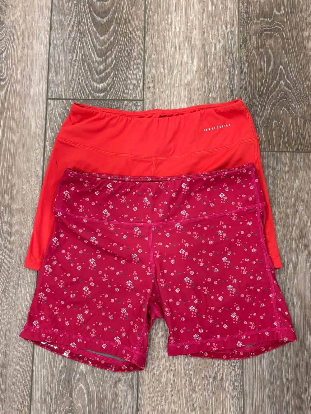 IAB MFG Women’s 5-inch No Ride Shorts Bundle Pink Floral and Coral - Size 8